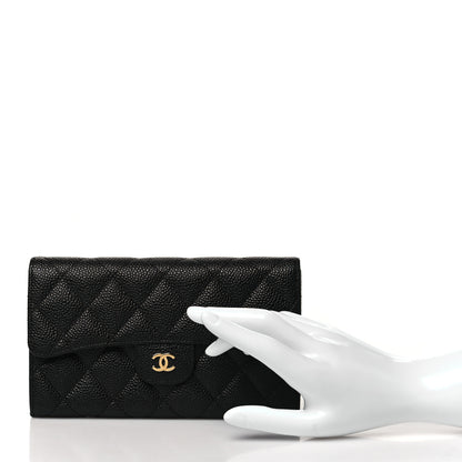 Chanel Caviar Quilted Large Flap Wallet Black 2 of 9