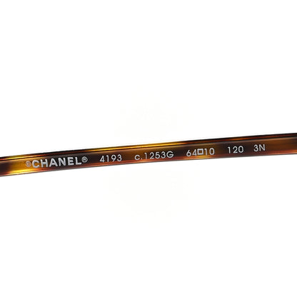 Chanel Metal CC Aviator Sunglasses 4193 Gold Havana Gold Havana 5 of 7
