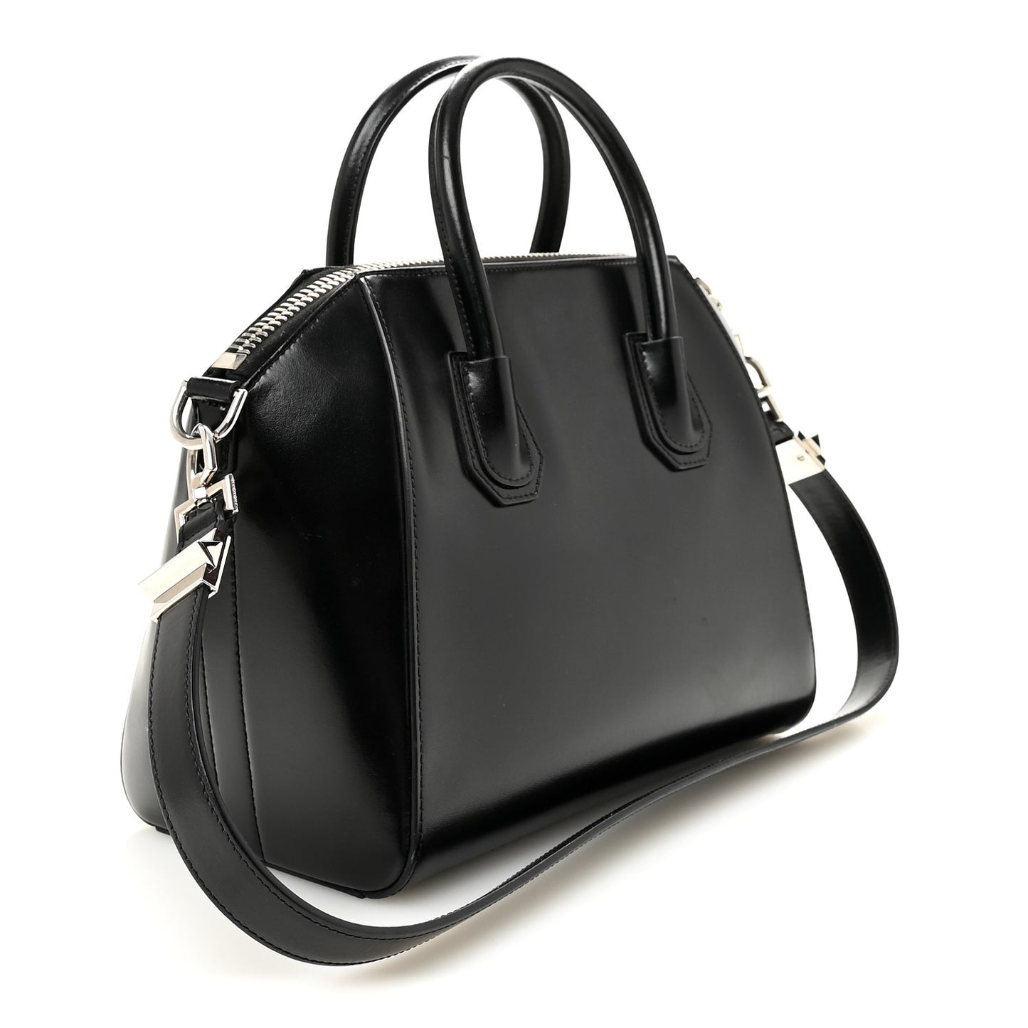 Shiny Lord Calfskin Small Antigona Black