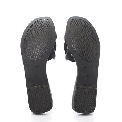 Hermes Rubber Aloha Sandals 40 Black 5 of 8