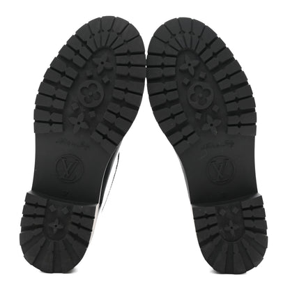 Louis Vuitton Rubber Embossed Monogram Drops Flat Half Boots 37 Black 6 of 9