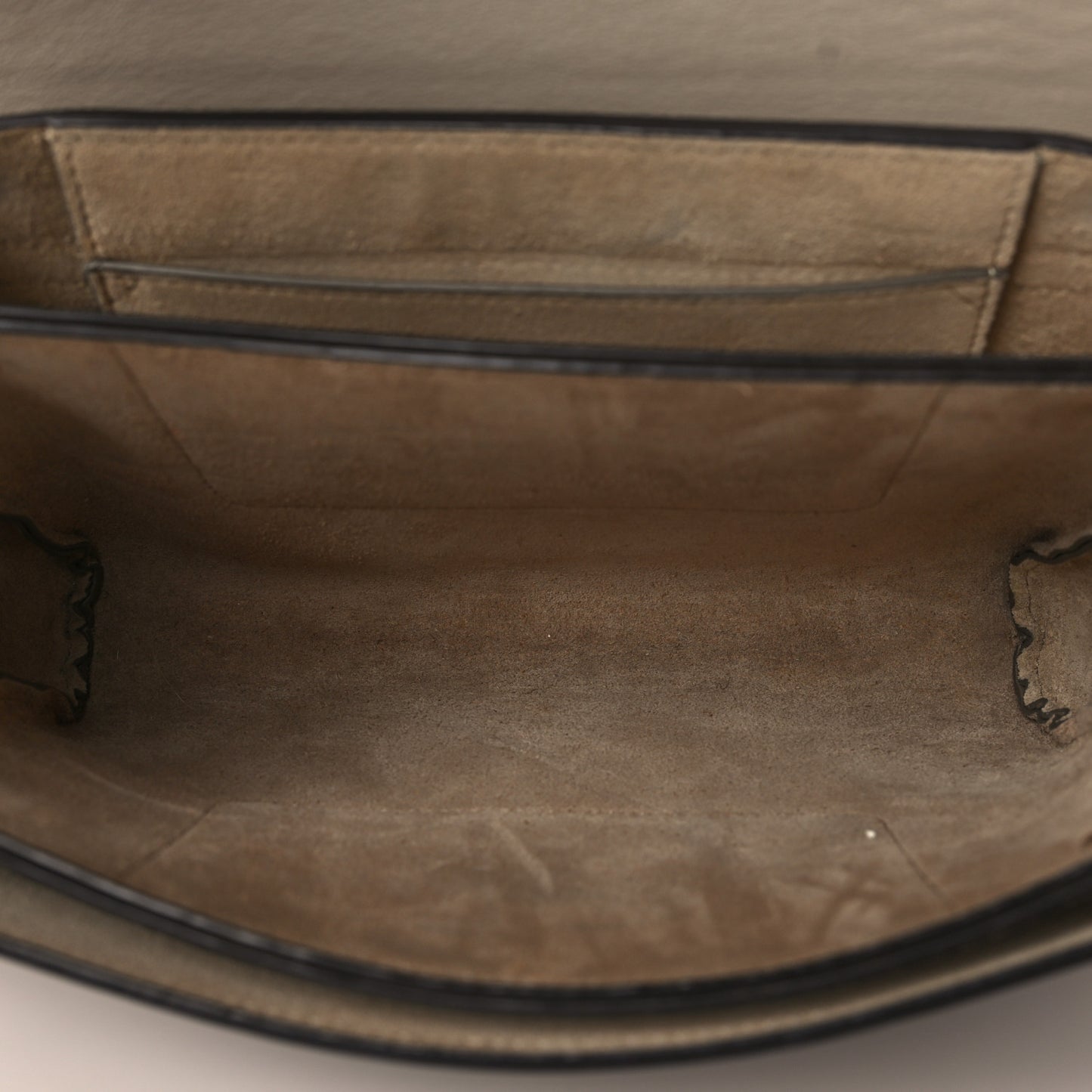 Suede Calfskin Small Faye Shoulder Bag Motty Grey