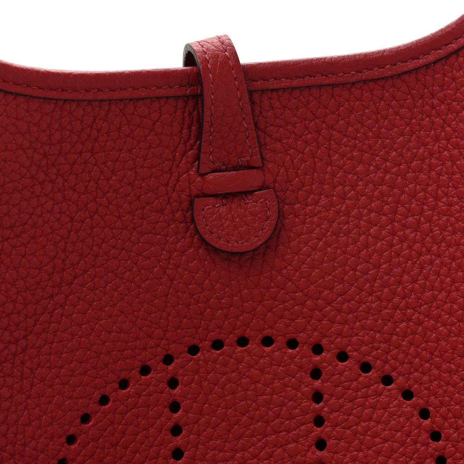 Hermes Taurillon Clemence Evelyne TPM Rouge H 8 of 11