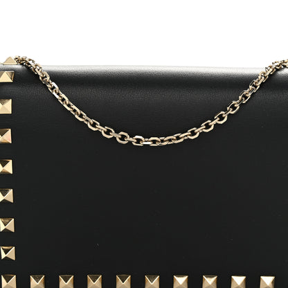 Valentino Garavani Calfskin Rockstud Wallet On Chain Black 7 of 10