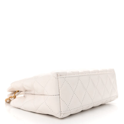 Chanel Shiny Aged Calfskin Quilted Nano Kelly Shopper White 4 of 12