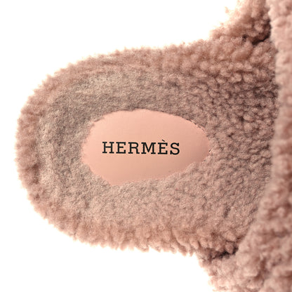 Hermes Woolskin Womens Chypre Sandals 40 Bois De Santal 8 of 9