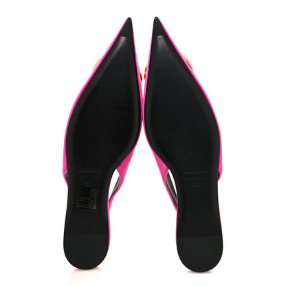 Balenciaga Velvet BB Knife Pointy Toe Slingback Flats 36 Pink 5 of 8
