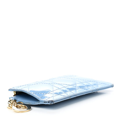 Christian Dior Patent Cannage Lady Dior Key Pouch Blue 4 of 7