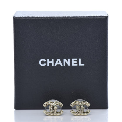 Chanel Tweed Effect CC Earrings Gold 6 of 6