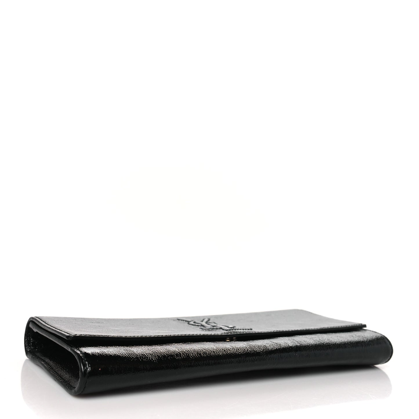 Textured Patent Monogram Small Belle De Jour Clutch Black