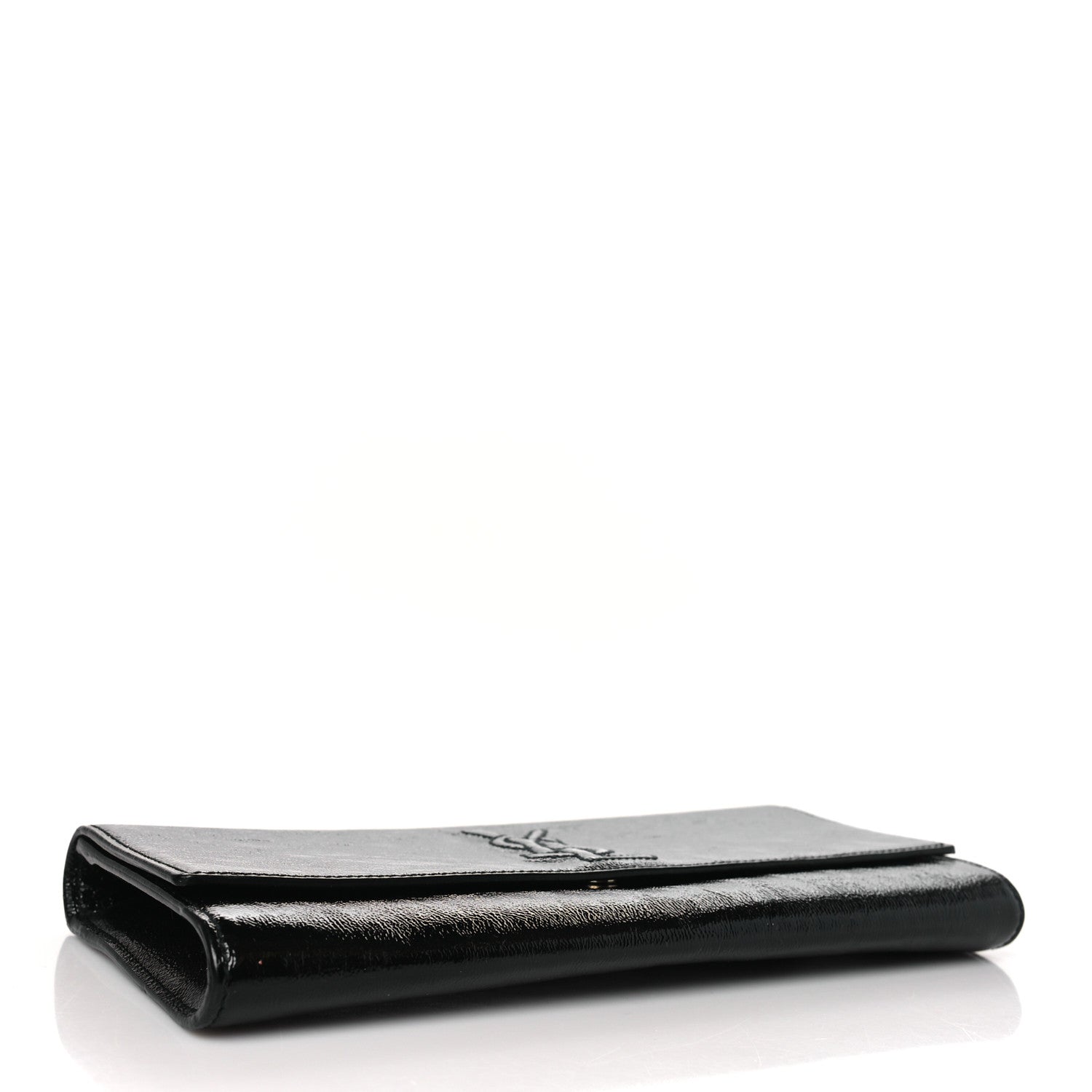 Saint Laurent Textured Patent Monogram Small Belle De Jour Clutch Black 4 of 9