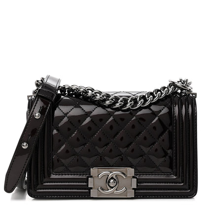 Chanel Patent Calfskin Quilted Small Boy Flap Black 1 of 10