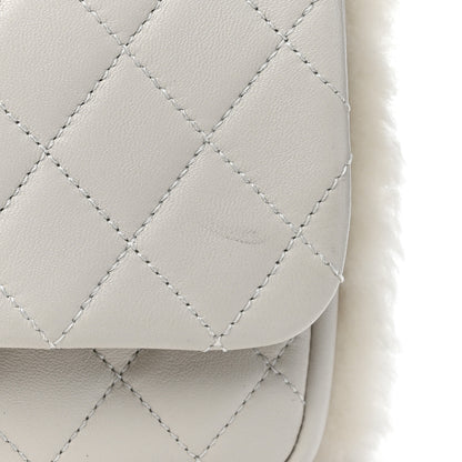 Chanel Lambskin Shearling CC Muff Flap Bag White 13 of 13