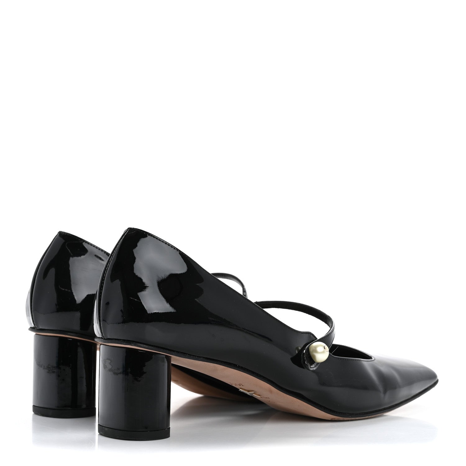 Christian Dior Patent Square Mary-Jane Pumps 40 Black 5 of 13