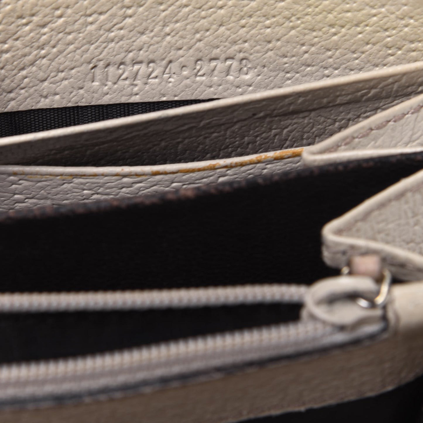 Monogram Metal Bar Zip Around Wallet Beige Ebony Off White