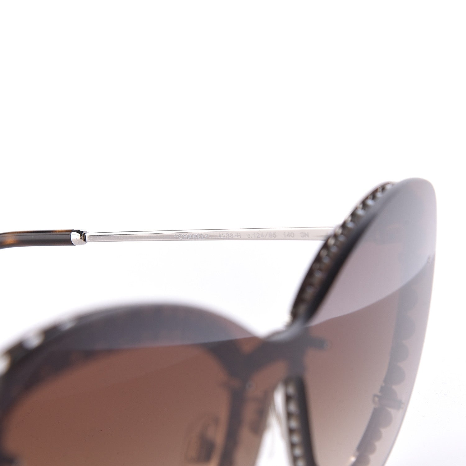 Chanel Acetate Metal Pearl Butterfly Sunglasses 4236-H Brown 5 of 6