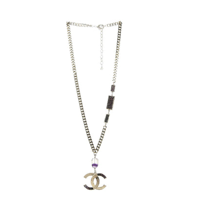 Chanel Stone CC Chain Pendant Necklace Gold 3 of 5