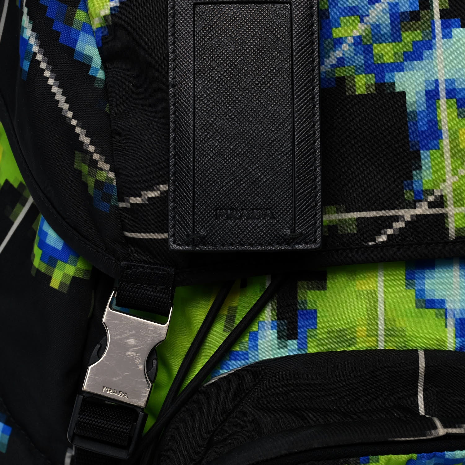 Prada Tessuto Nylon Radar Print Medium Double Buckle Backpack Multicolor 7 of 13