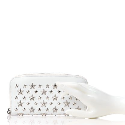 Jimmy Choo Calfskin Filipa Star Zip Around Wallet White 2 of 19
