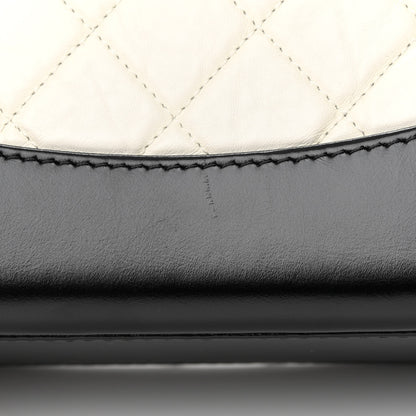 Chanel Aged Calfskin Quilted Small Gabrielle Backpack Black White 11 of 13