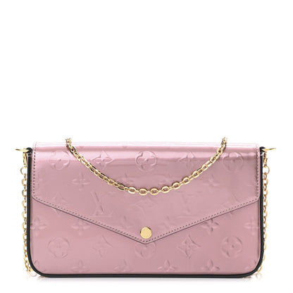 Louis Vuitton Vernis Pochette Felicie Chain Wallet Metallic Pale Pink 4 of 12
