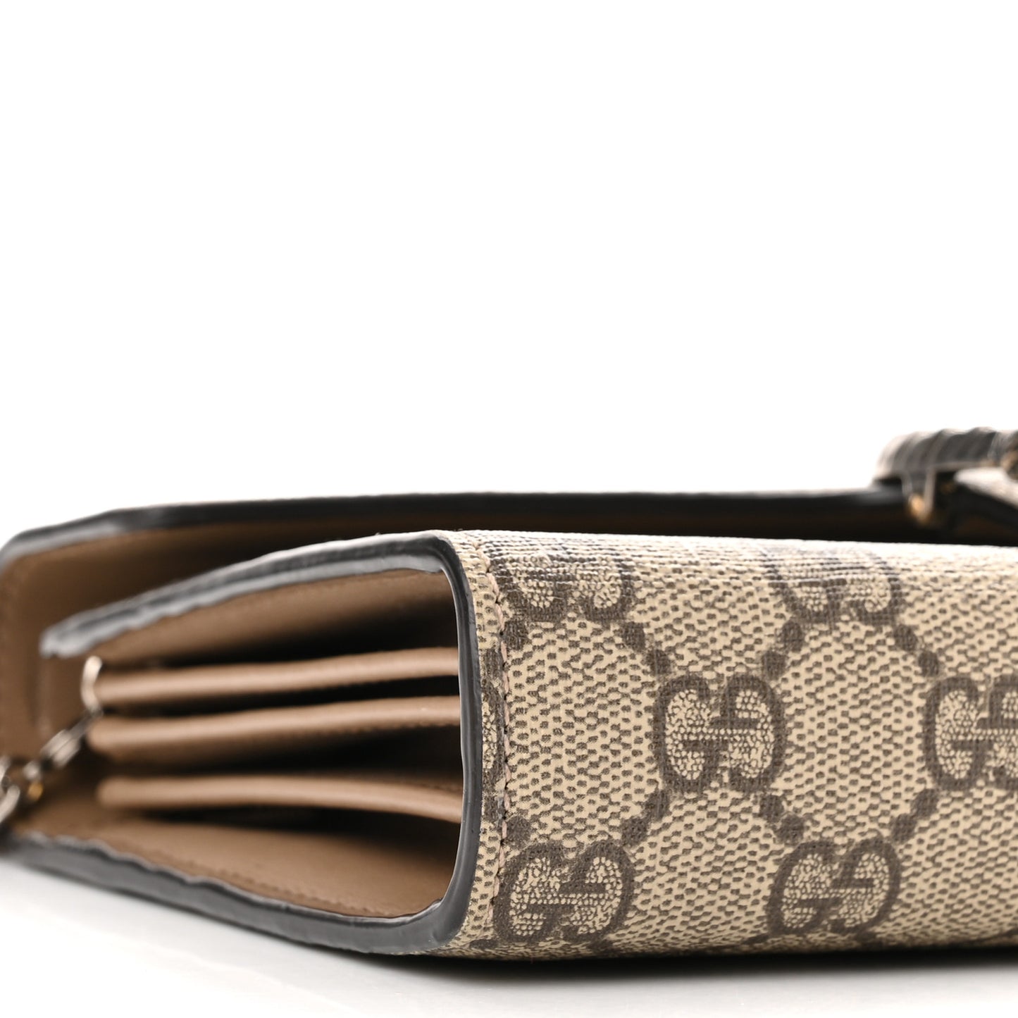GG Supreme Monogram Mini Dionysus Chain Wallet Beige Taupe