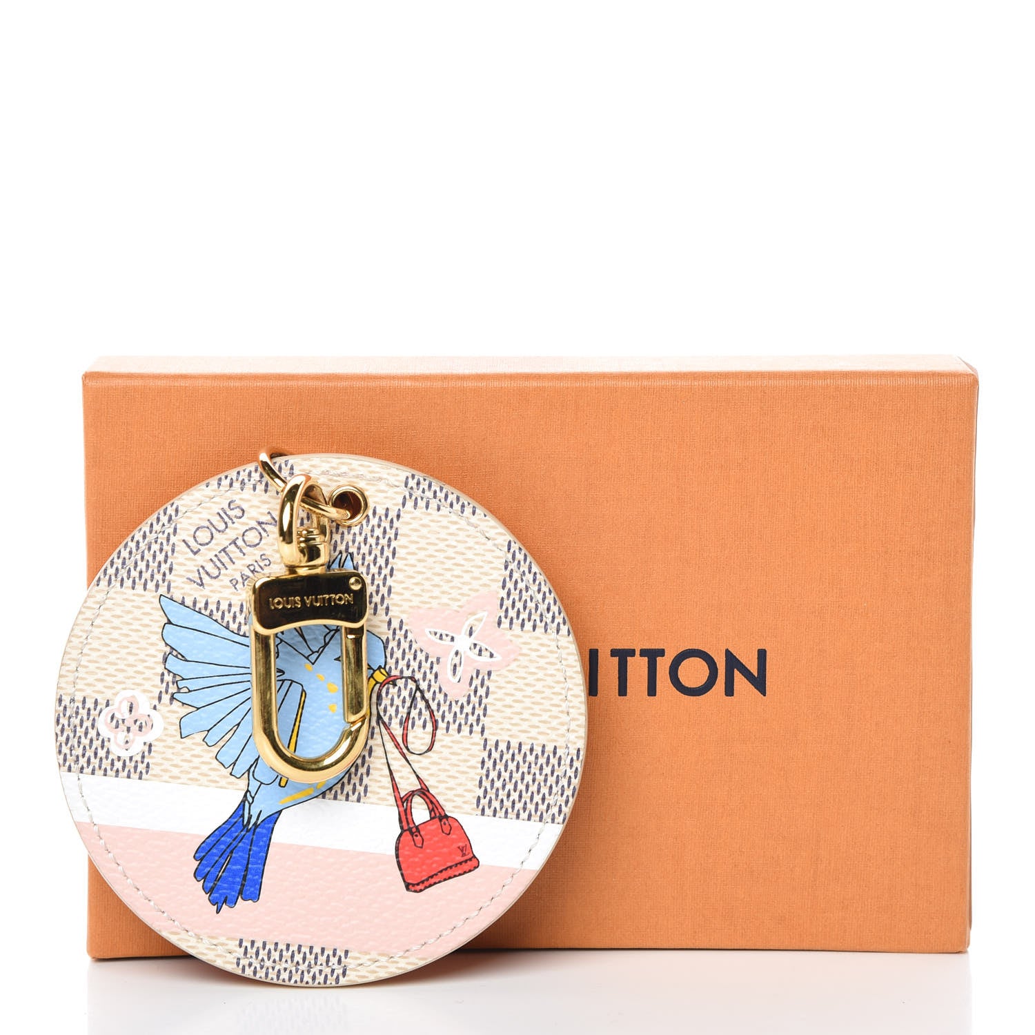 Louis Vuitton Damier Azur 2018 Christmas Animation Bag Charm Key Ring 7 of 7