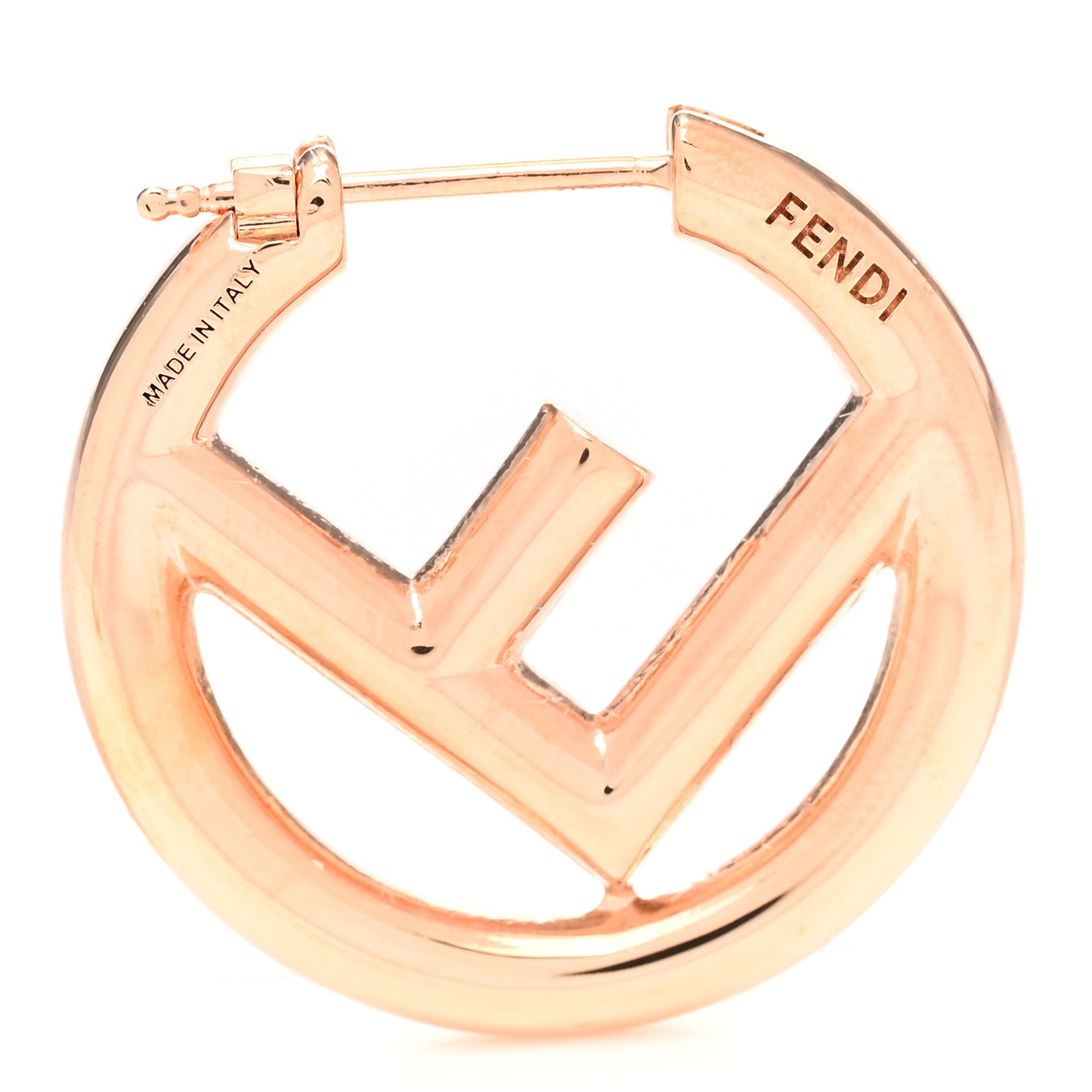 Metal FF Hoop Earrings Gold
