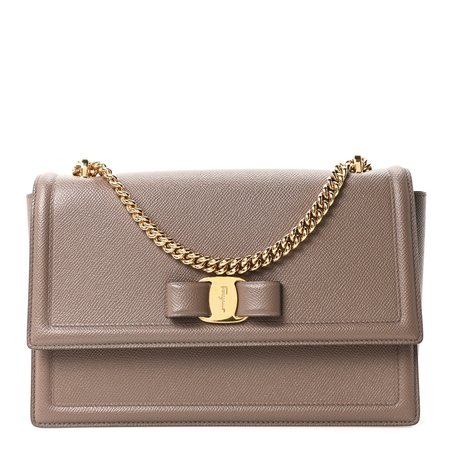 Pebbled Calfskin Ginny Shoulder Bag Caraway Seed