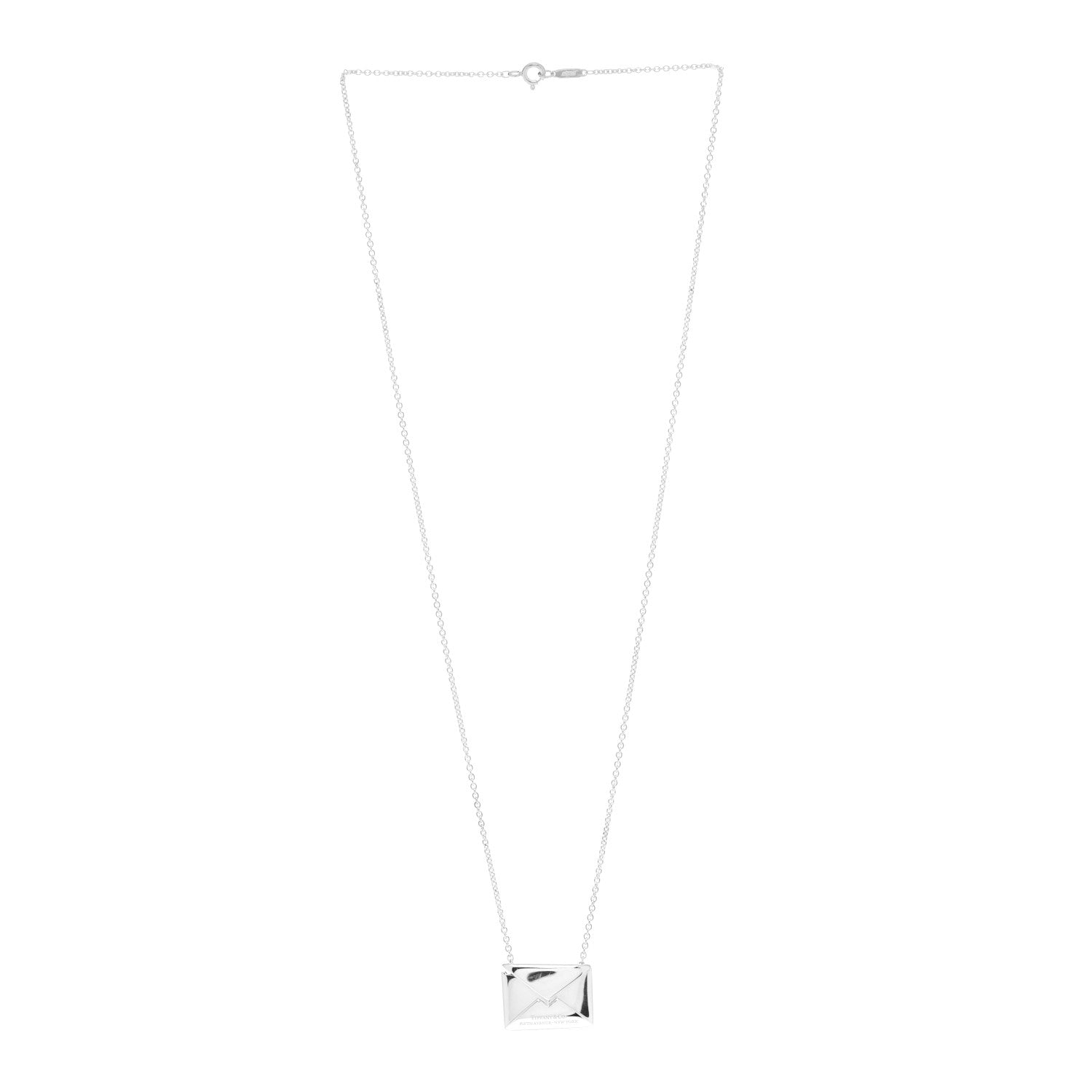 Tiffany Sterling Silver Sweet Nothings Envelope Necklace 3 of 4