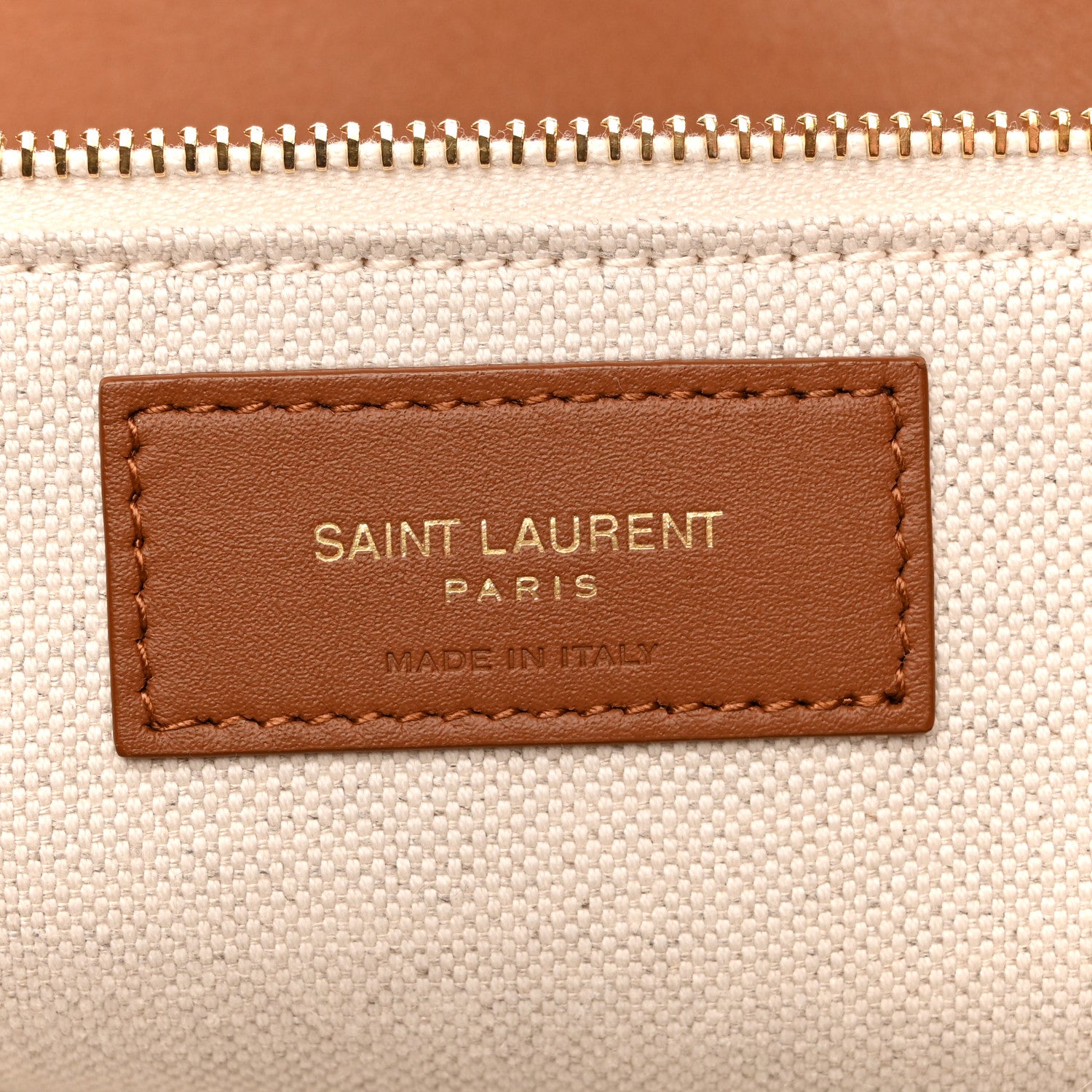 Saint Laurent Canvas Calfskin Lauren Panier Tote Desert Dust 6 of 12
