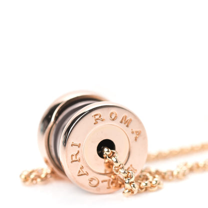 Bulgari 18K Rose Gold Cermet Small B.Zero1 Pendant Necklace 4 of 8
