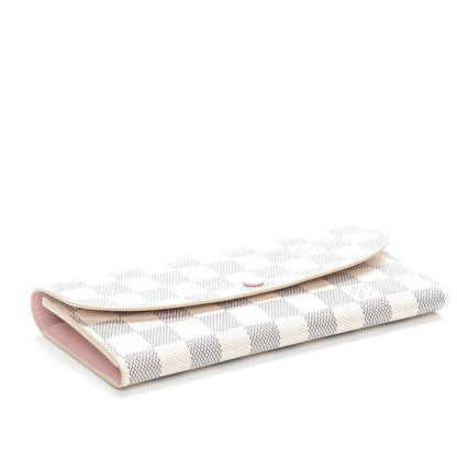 Louis Vuitton Damier Azur Emilie Wallet Rose Ballerine 4 of 8