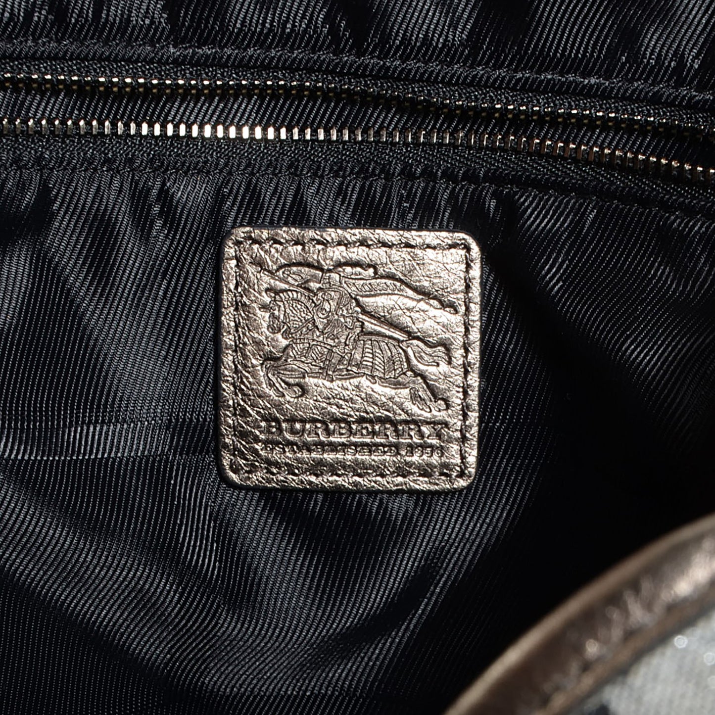 Leather Shimmer Check Tote