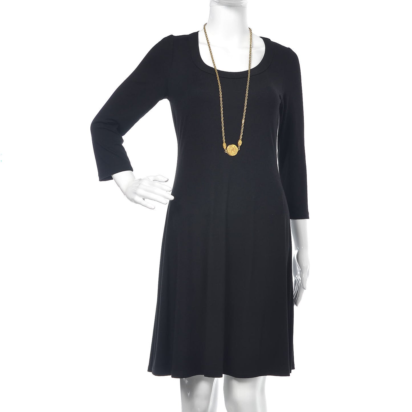 Medallion Long Chain Necklace Gold