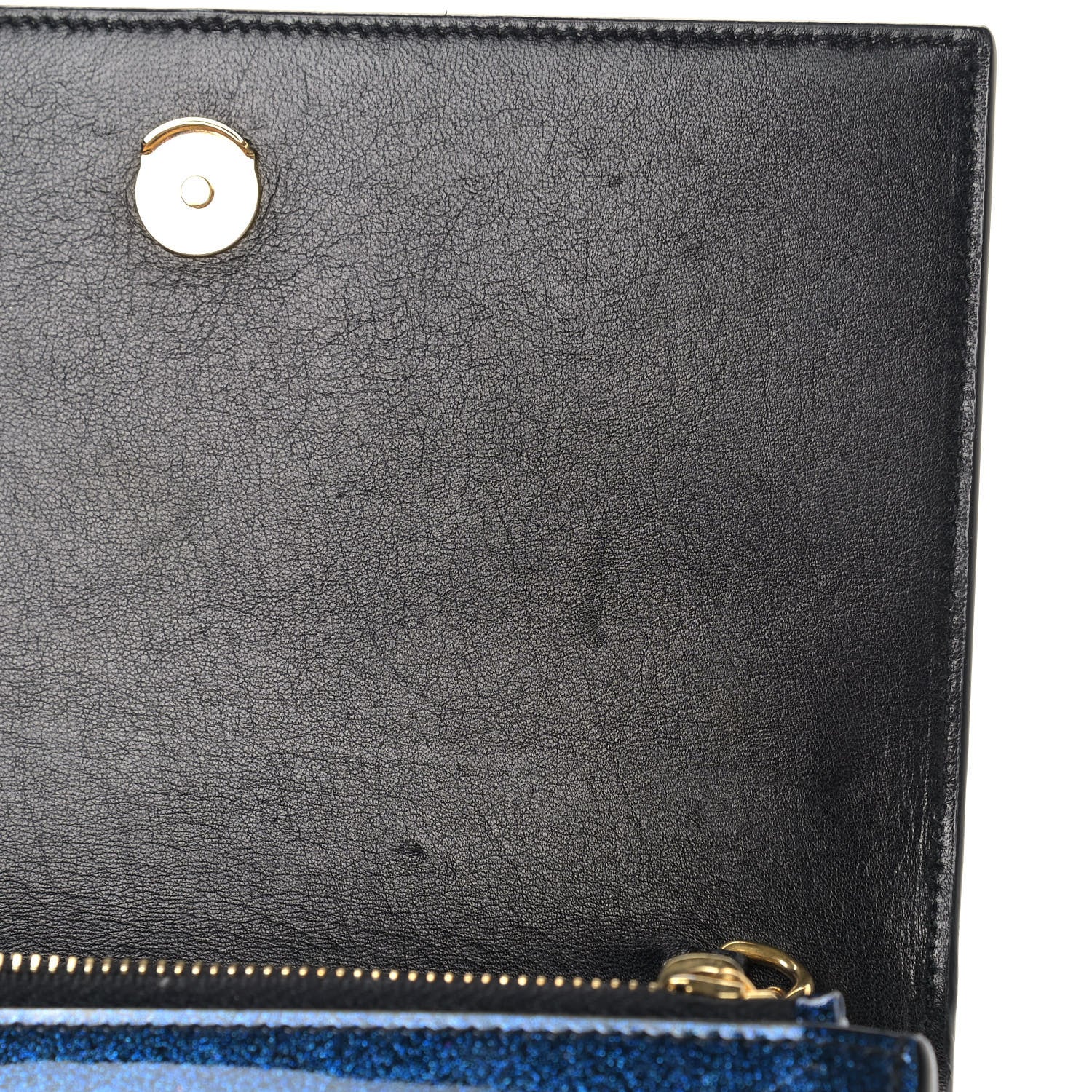 Saint Laurent Glitter Classic Monogram Kate Tassel Chain Wallet Cobalt 10 of 11