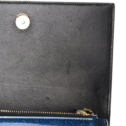 Saint Laurent Glitter Classic Monogram Kate Tassel Chain Wallet Cobalt 10 of 11