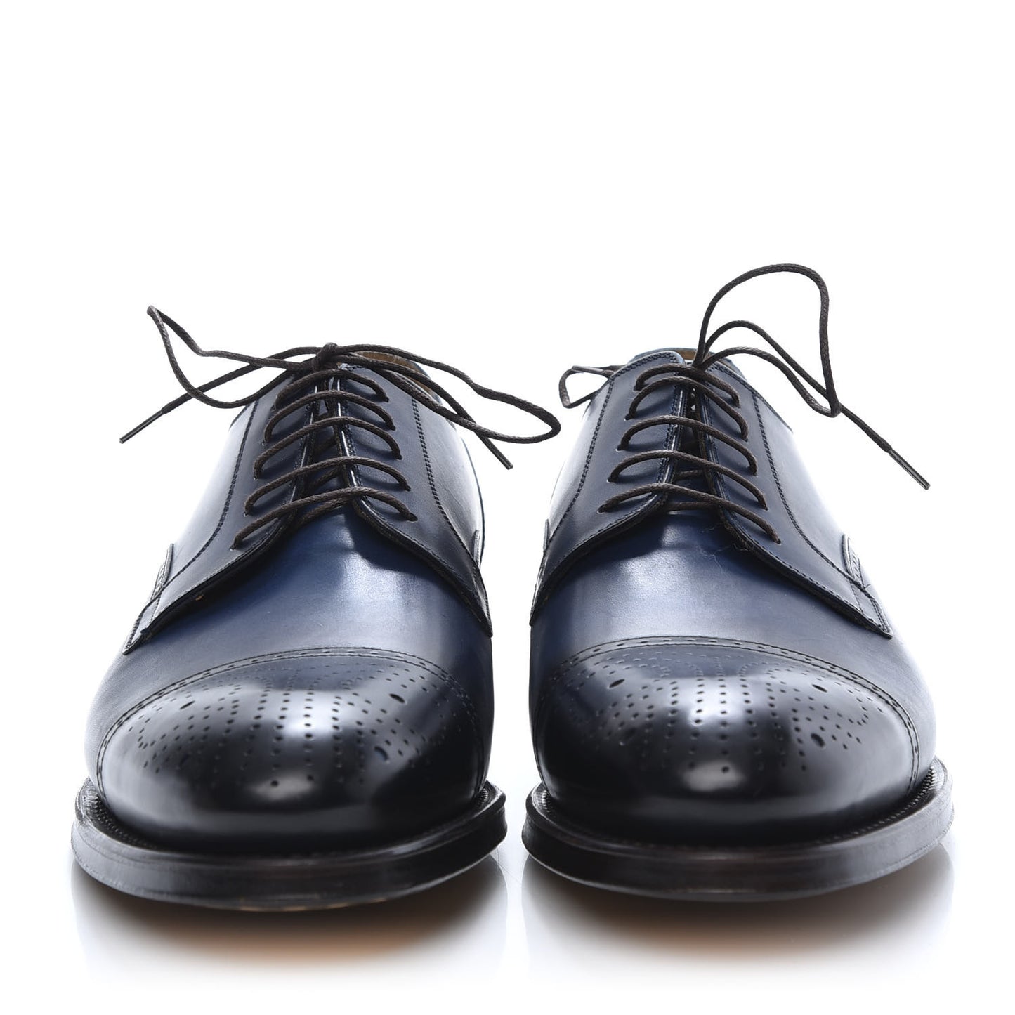 Calfskin Mens Boss Whipstitch Oxfords 9 Blue