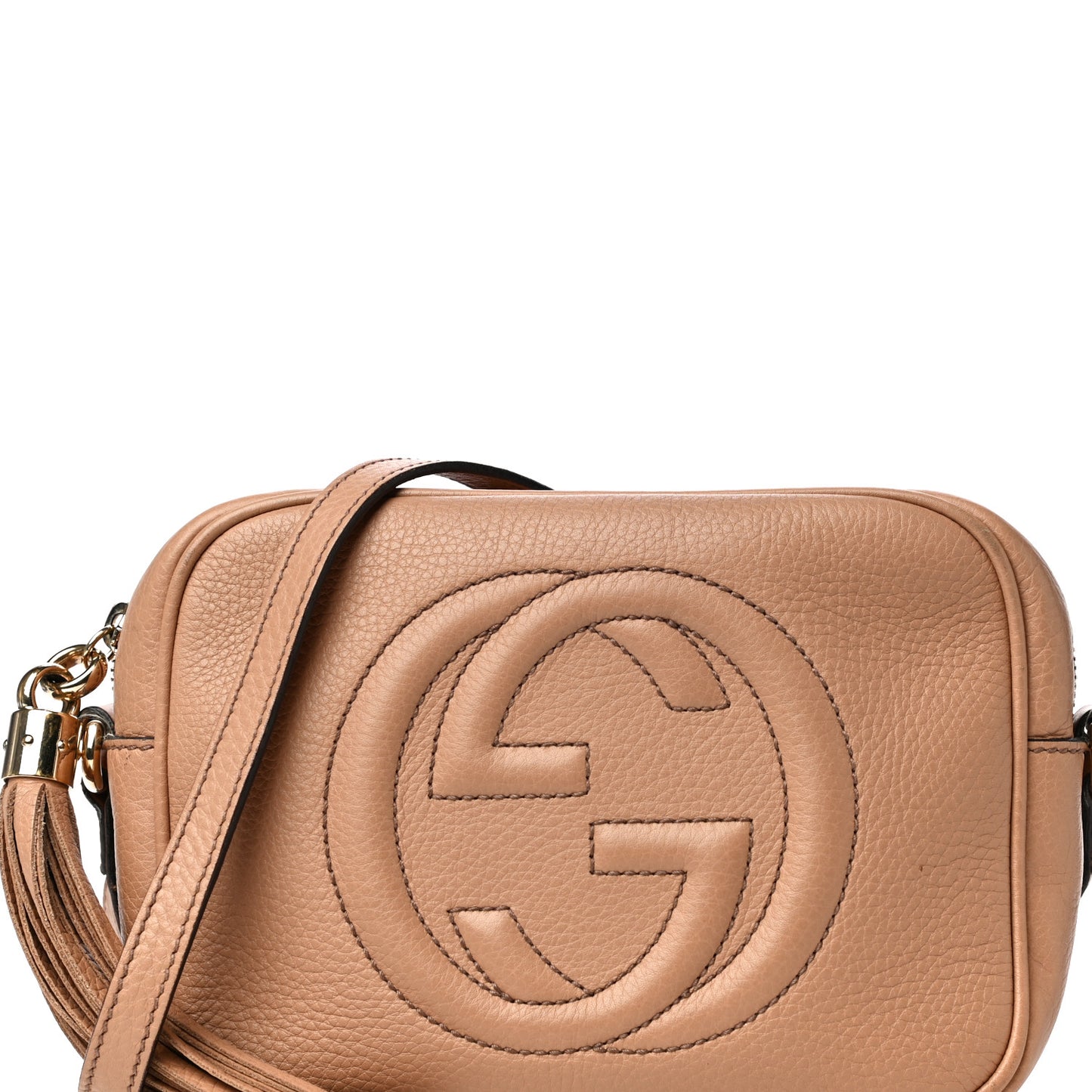 Pebbled Calfskin Small Soho Disco Bag Camelia