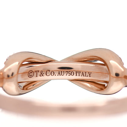 Tiffany 18K Rose Gold Diamond Infinity Ring 54 7 5 of 5