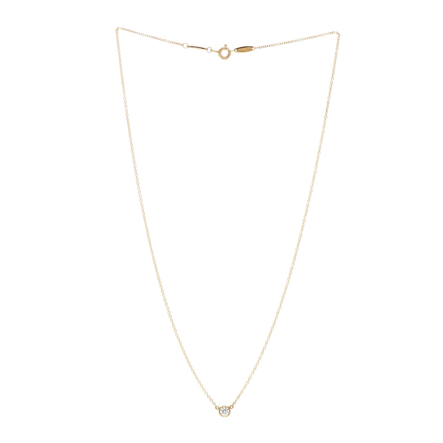 18K Yellow Gold Diamond .20ct Elsa Peretti Diamonds by the Yard Pendant Necklace