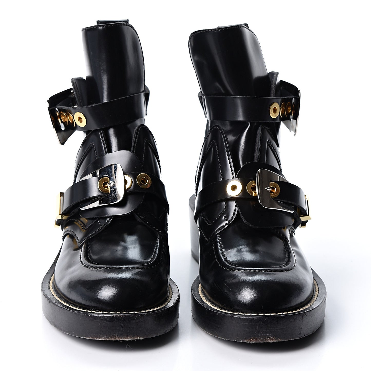Brushed Calfskin Ceinture Ankle Boots 37.5 Black