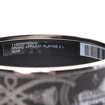 Hermes Enamel Printed Wide Grand Apparat Bracelet 62 Black 5 of 8