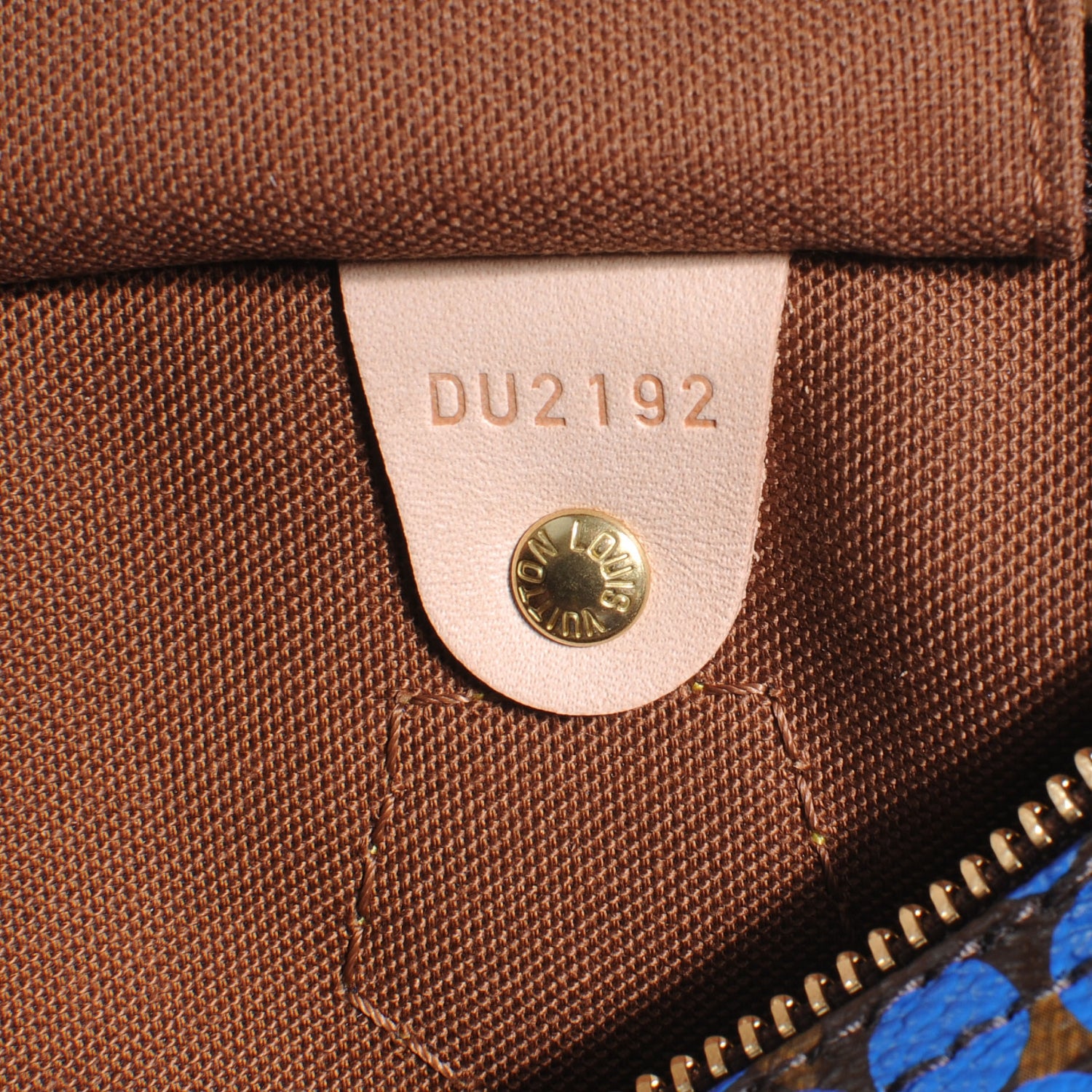 Louis Vuitton Monogram Kusama Town Speedy 30 Blue 6 of 6