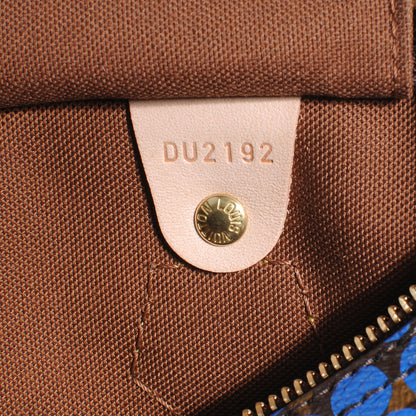Louis Vuitton Monogram Kusama Town Speedy 30 Blue 6 of 6