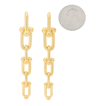 Tiffany 18K Yellow Gold HardWear Graduated Link Earrings 2 of 5