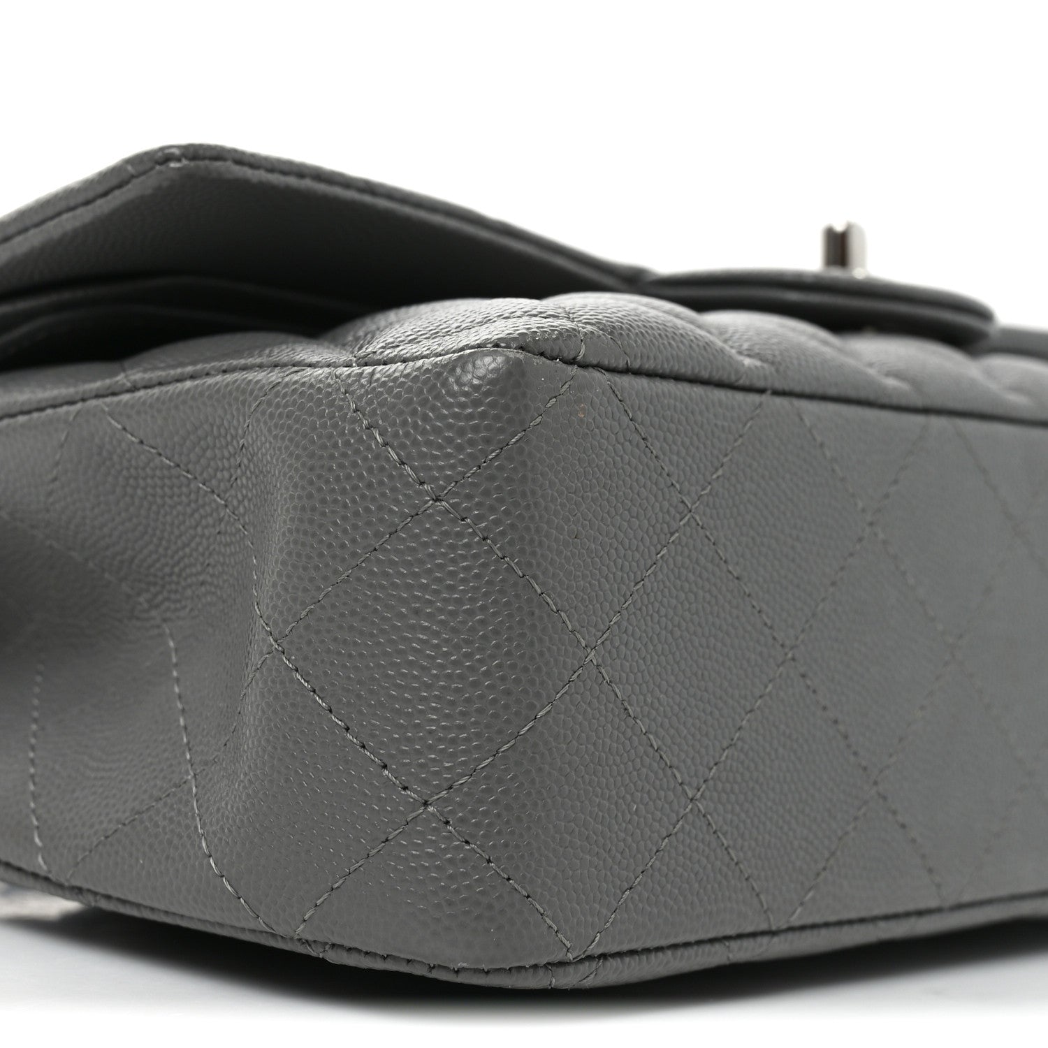 Chanel Caviar Quilted Medium Double Flap Grey 9 of 11
