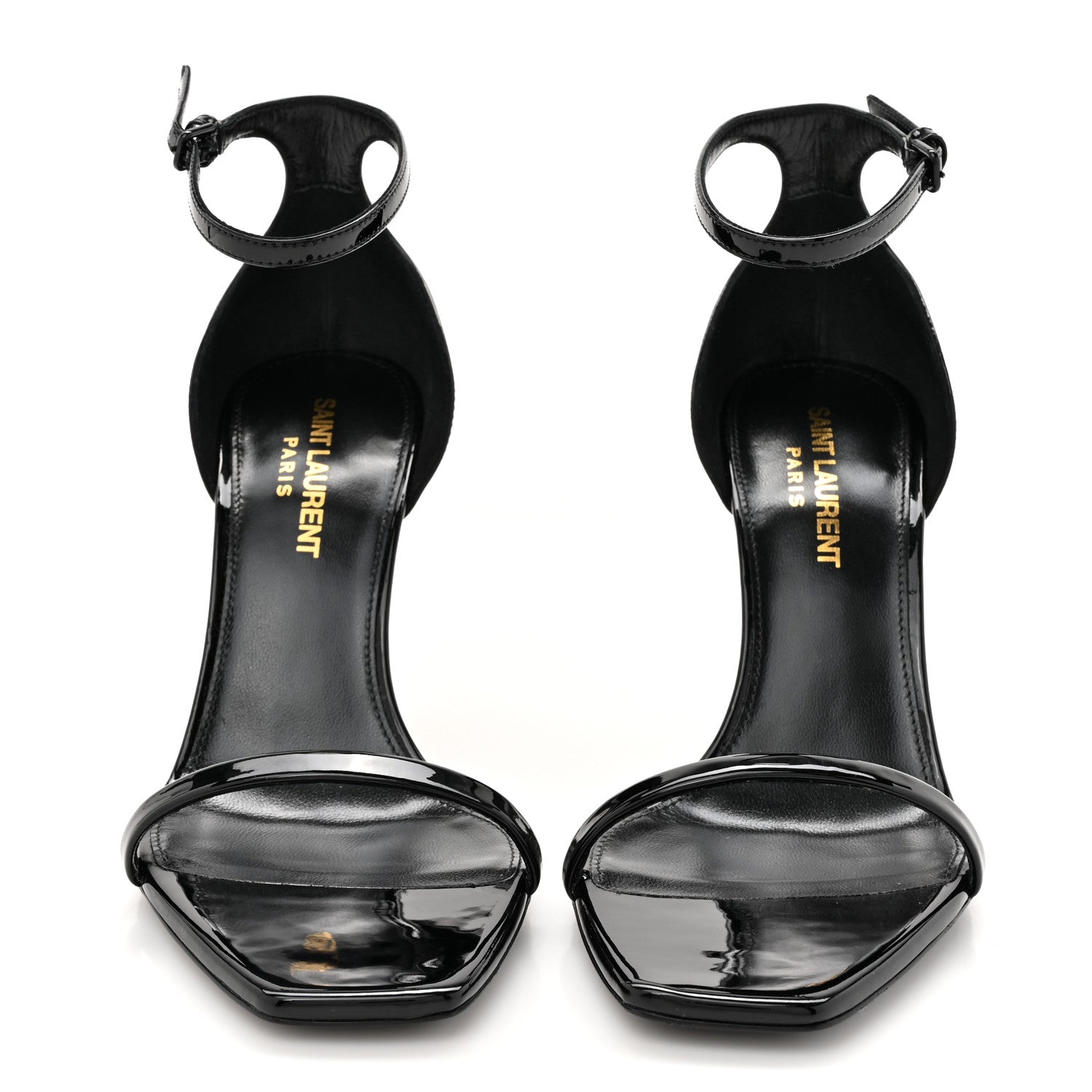Saint Laurent Patent Calfskin Opyum 85 Sandals 36 Black 3 of 10