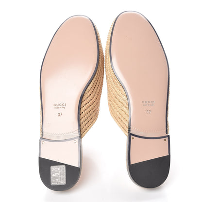 Gucci Raffia Womens Princetown Slippers 37 Naturale Sand Storm 5 of 8