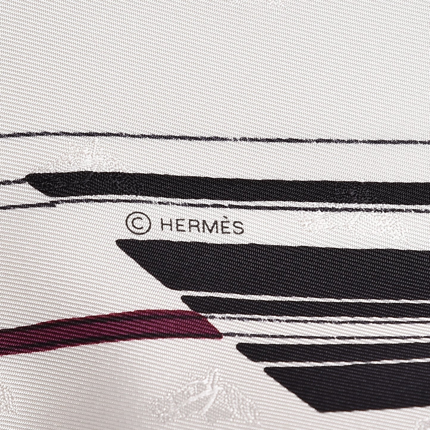 Silk Losange Jumping Quadridge Scarf GM White Black Vermillon